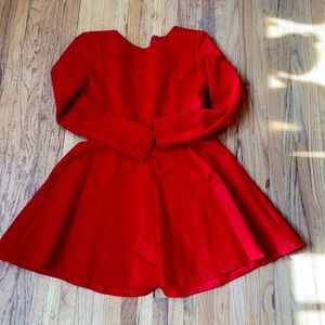 Long sleeve red zipper dress